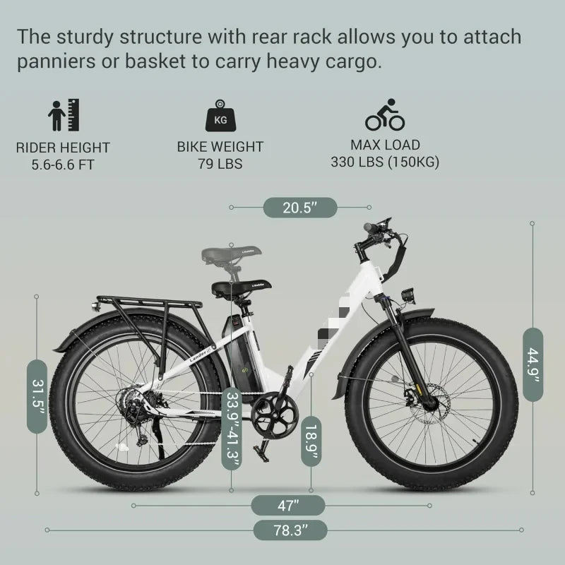 26 Inch Fat Tire Mountain Ebike