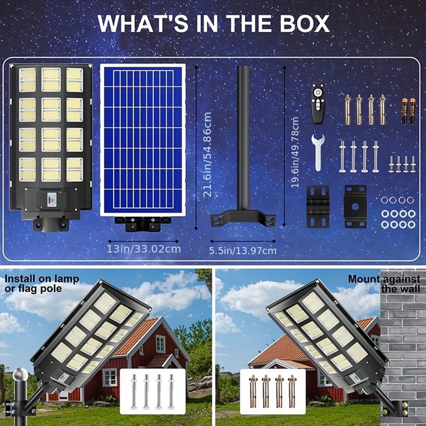 5000W LED Solar Street Light w/ Motion Sensor