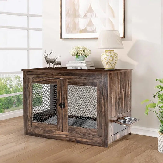 41in Wooden Dog Kennel End Table