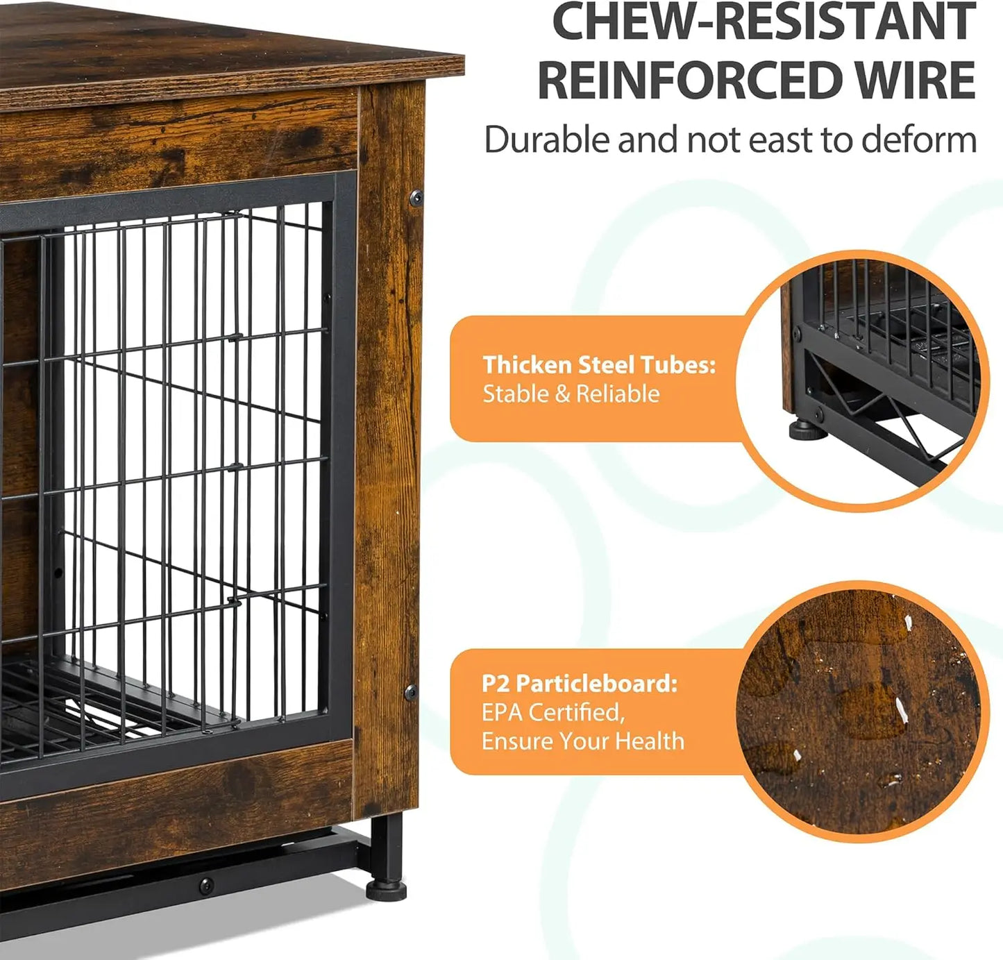 XL Double-Door Kennel Indoor with Removable Tray