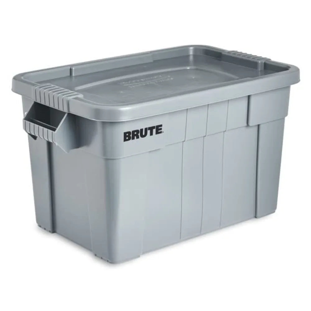 Tote Storage Bin with Lid, 20-Gallon, Gray