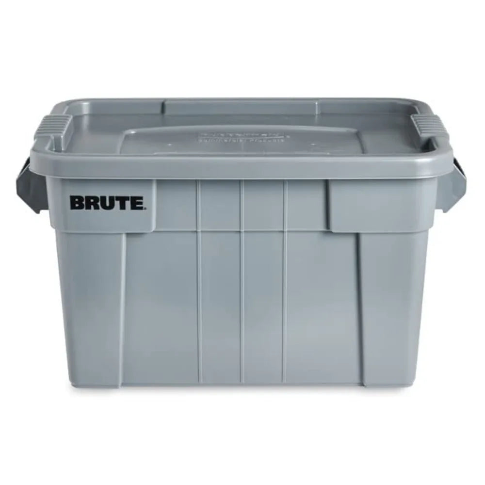 Tote Storage Bin with Lid, 20-Gallon, Gray