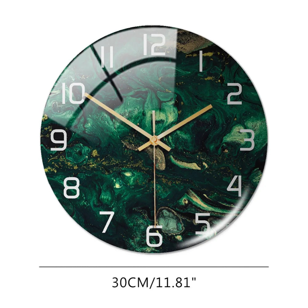 Luxury 3D Acrylic Black Gold Marble Pattern Wall  Clock