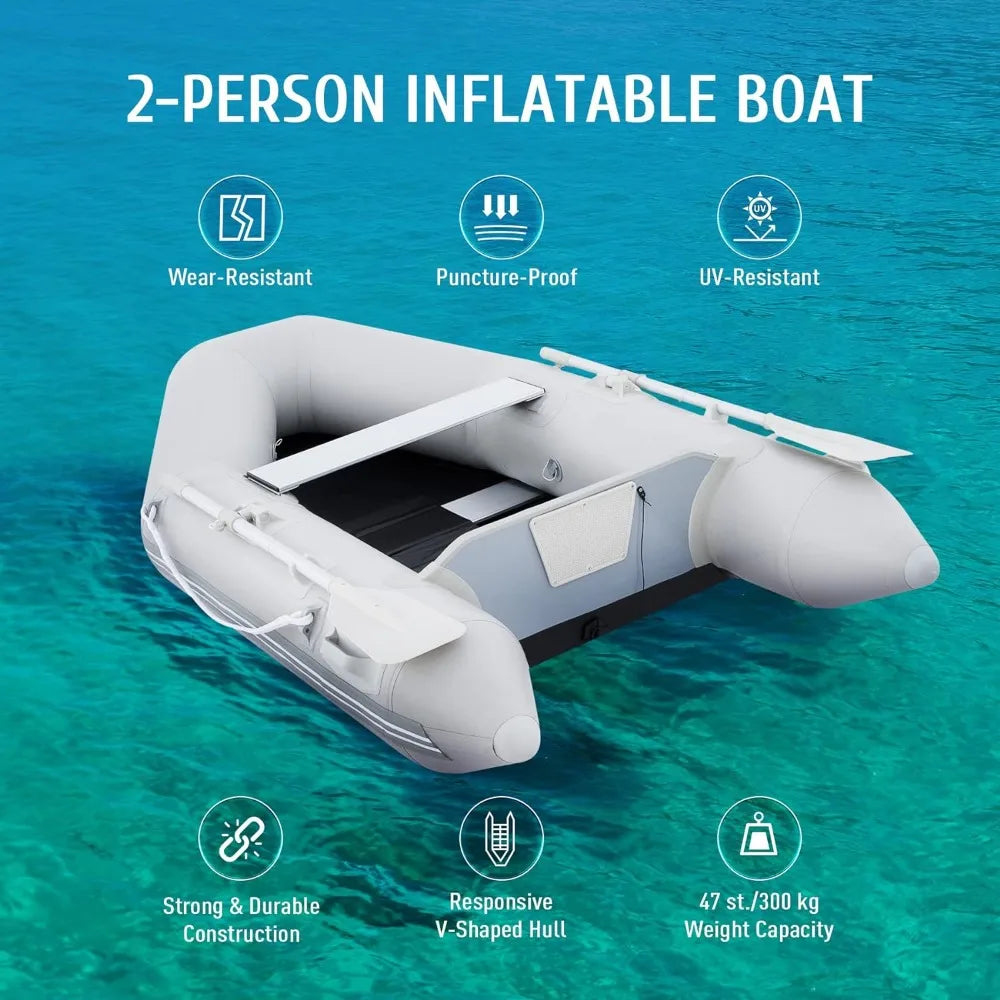 7.5 ft Inflatable Dinghy with Aluminum Floor,