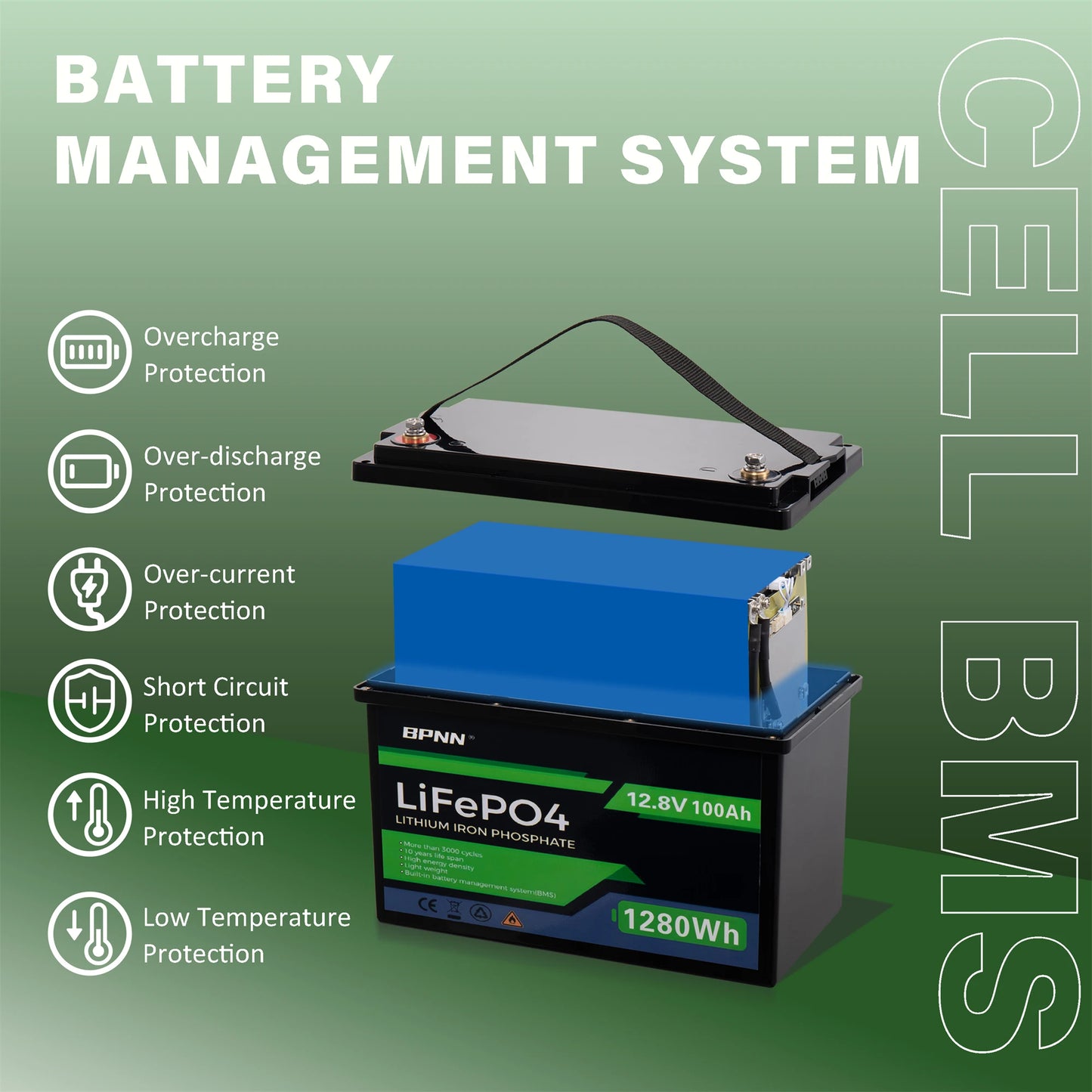 LiFePO4 Rechargeable Battery And 10-Year Lifetime Perfect For RV Solar