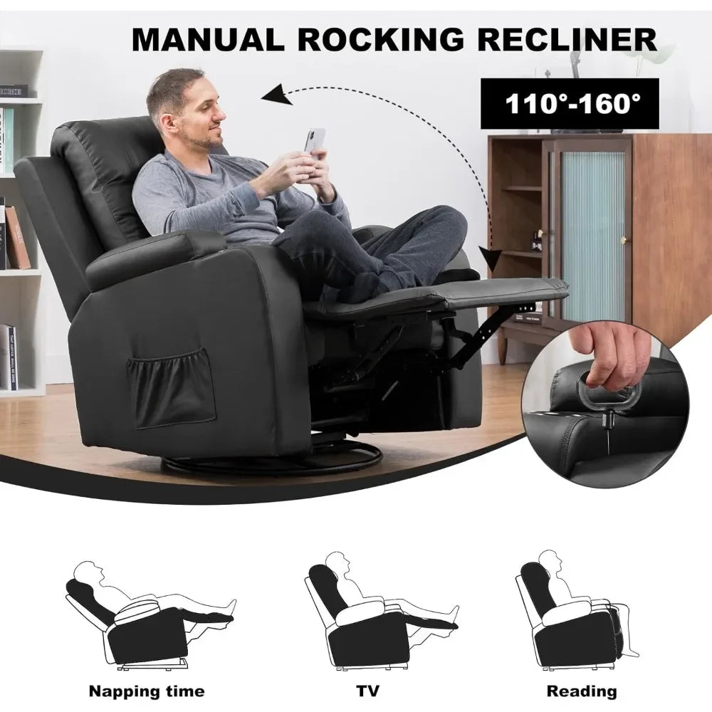 Swivel Recliner with Cup Holders