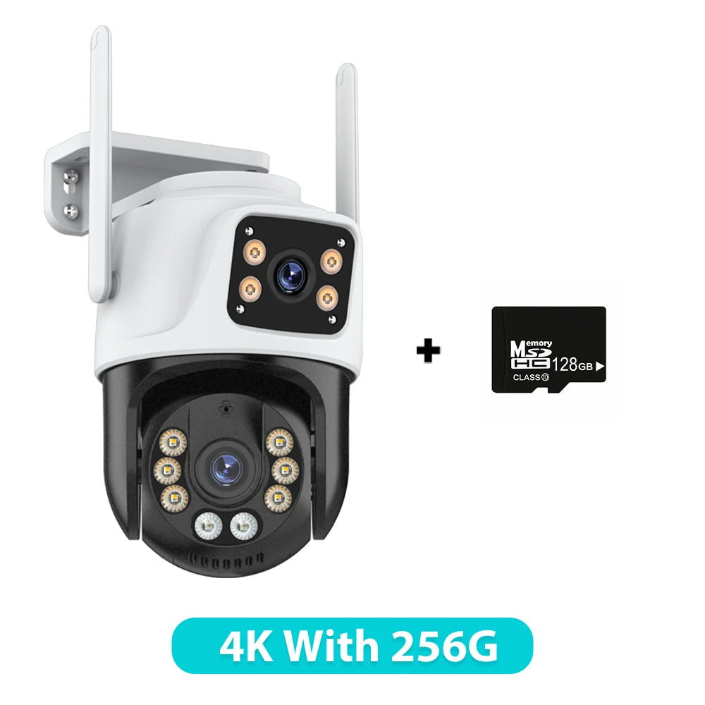 Three Lens PTZ IP 4K, 6K HD Three Screen WiFi Security Camera