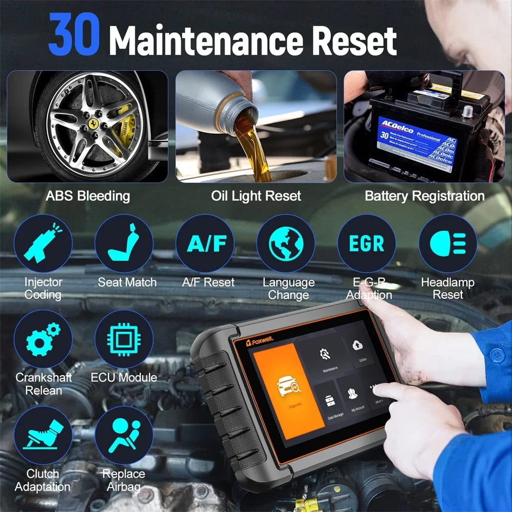 OBD2 Automotive Scanner Bi-directional Test EPB DPF 30+ Reset All System