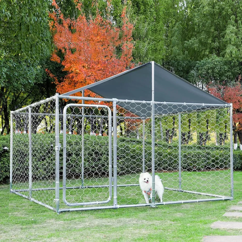 Outdoor Kennel for Large Dogs with Roof