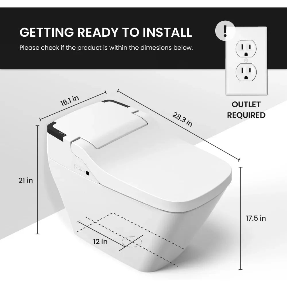 Smart One Piece Integrated Toilet with bidet built-in