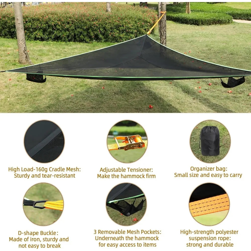 13ft Camping Hammock with 3 Ratchet Tie Down Straps and Storage Bag